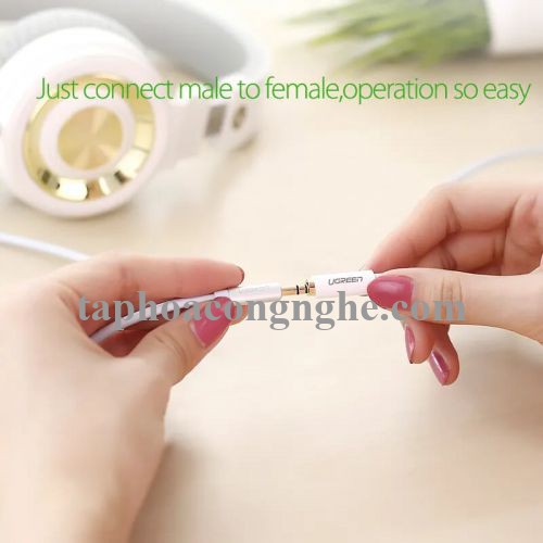 Ugreen 10746 0.5M màu Trắng Cáp âm thanh 3.5mm nối dài AV124 30010746